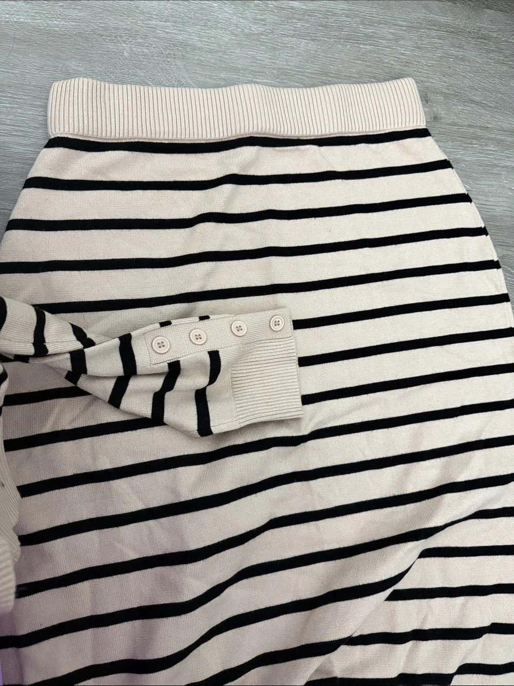 ANRABESS 2 Piece Skirt Set For Women, Size XL Beige/Black Stripe - Picture 9 of 11